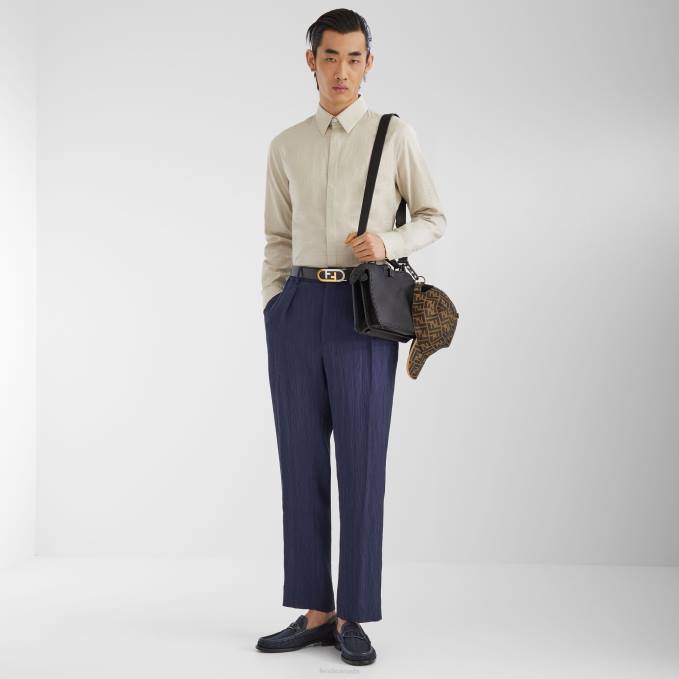 Men Cotton And Viscose Shirt Beige Fendi Apparel 6RHH1933