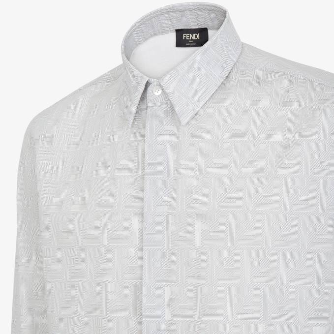 Men Cotton Shirt Beige Fendi Apparel 6RHH1979
