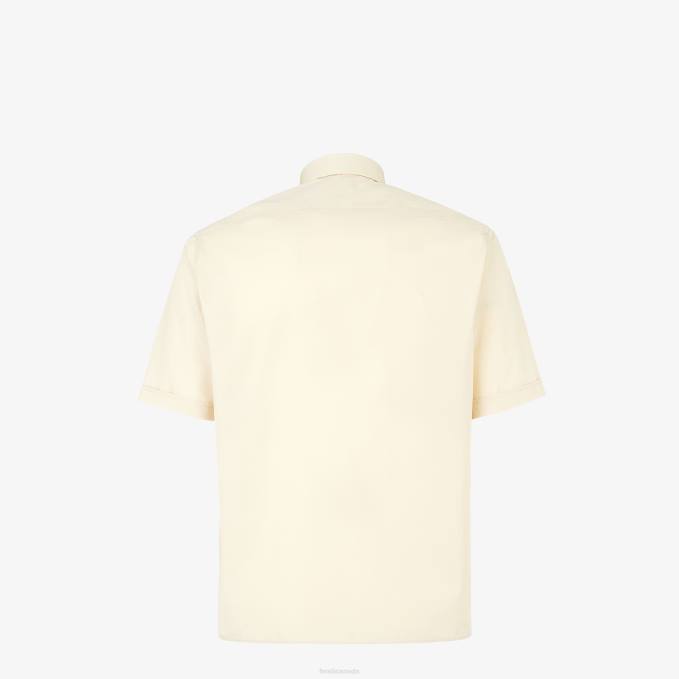 Men Cotton Shirt Beige Fendi Apparel 6RHH2049