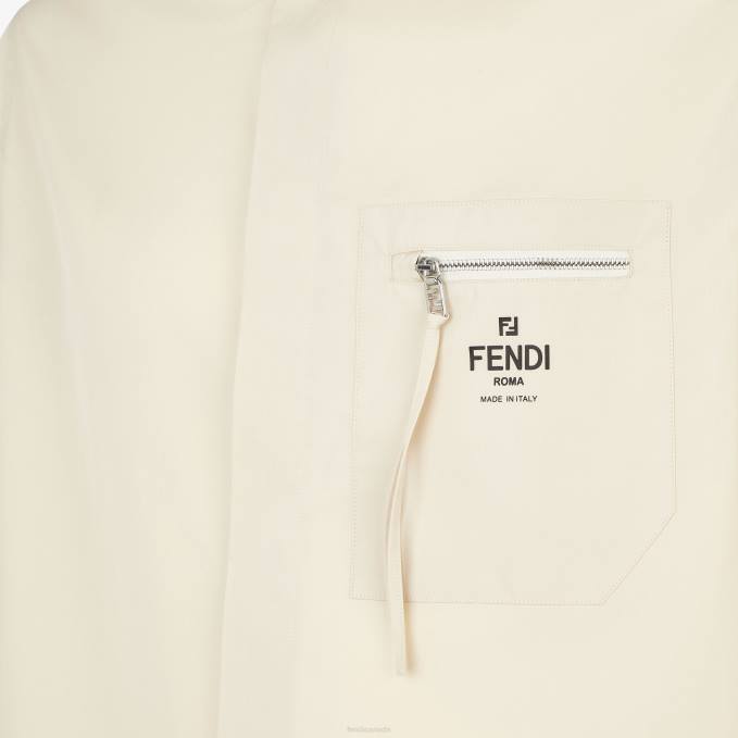 Men Cotton Shirt Beige Fendi Apparel 6RHH2049