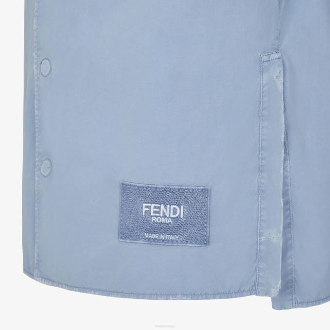 Men Cotton Shirt Light blue Fendi Apparel 6RHH1910