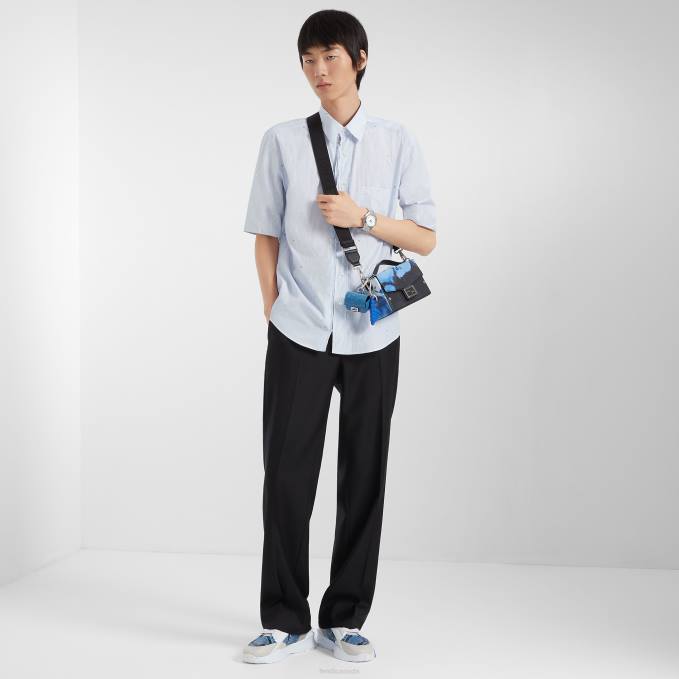 Men Cotton Shirt Light blue Fendi Apparel 6RHH2070