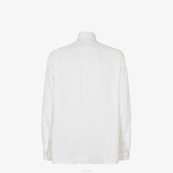 Men Cotton Shirt White Fendi Apparel 6RHH2111