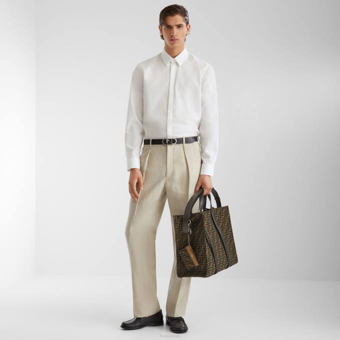 Men Cotton Shirt White Fendi Apparel 6RHH2111