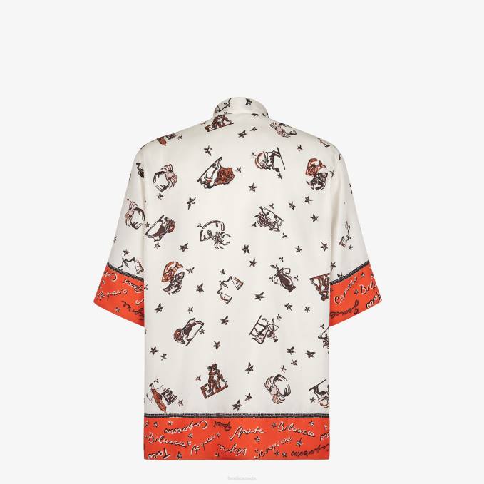 Men Silk Shirt Multicolor Fendi Apparel 6RHH1953