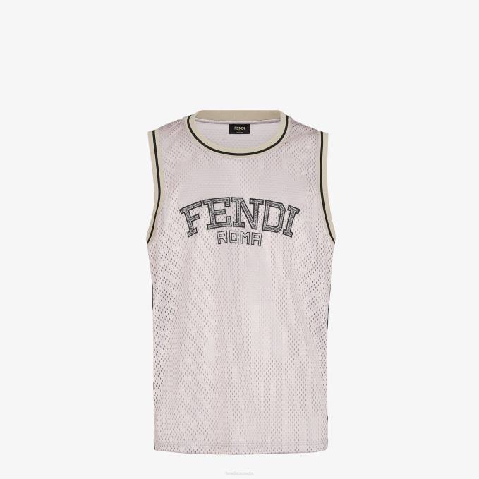 Men Tech Mesh Vest White Fendi Apparel 6RHH2190