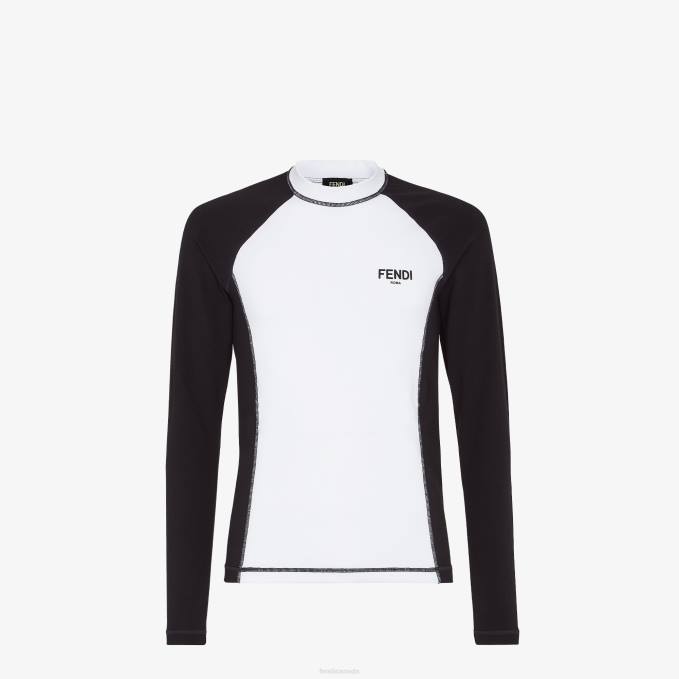 Men Cotton Sweater White Fendi Apparel 6RHH2108