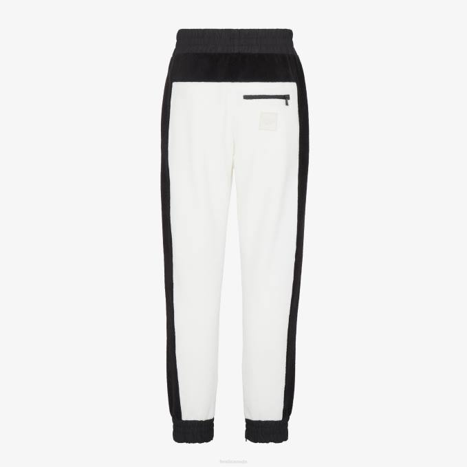 Men Fleece Pants White Fendi Apparel 6RHH2106