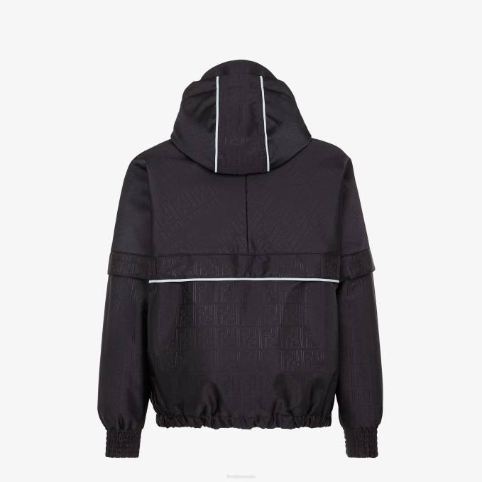 Men Tech Fabric Down Jacket Black Fendi Apparel 6RHH2101