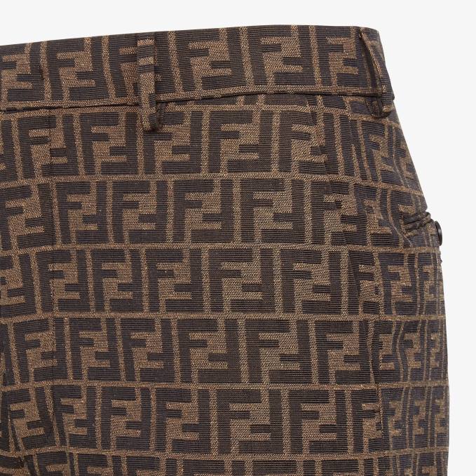 Men Bermuda Pants In Fabric Brown Fendi Apparel 6RHH1935