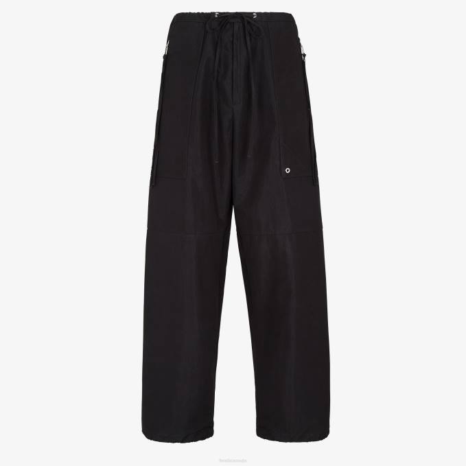Men Cotton Pants Black Fendi Apparel 6RHH2050