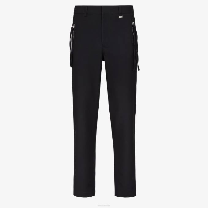 Men Cotton Pants Black Fendi Apparel 6RHH2055