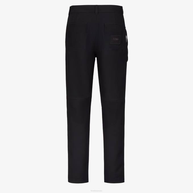 Men Cotton Pants Black Fendi Apparel 6RHH2055