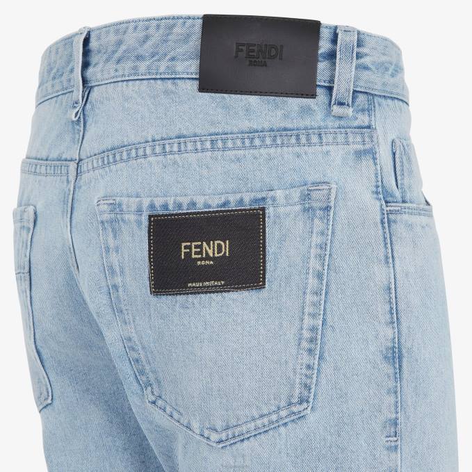 Men Denim Jeans Blue Fendi Apparel 6RHH2037