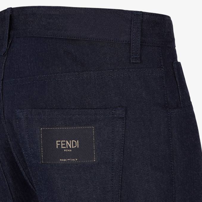 Men Denim Jeans Blue Fendi Apparel 6RHH2046