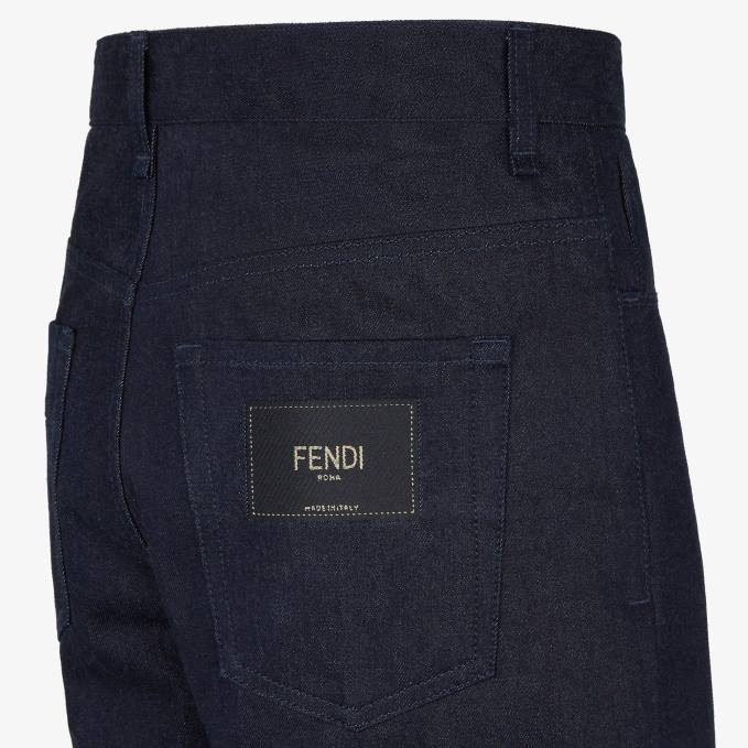 Men Denim Jeans Blue Fendi Apparel 6RHH2155