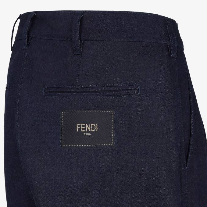 Men Denim Jeans Blue Fendi Apparel 6RHH2156