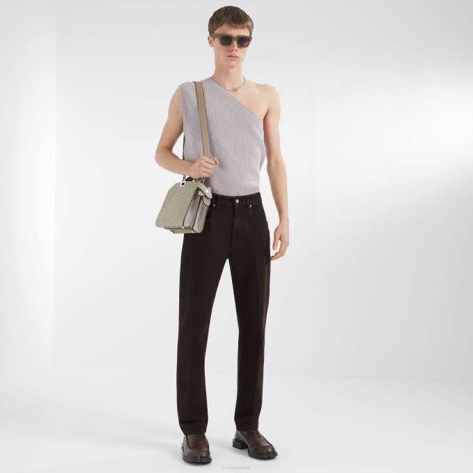 Men Denim Jeans Brown Fendi Apparel 6RHH1964