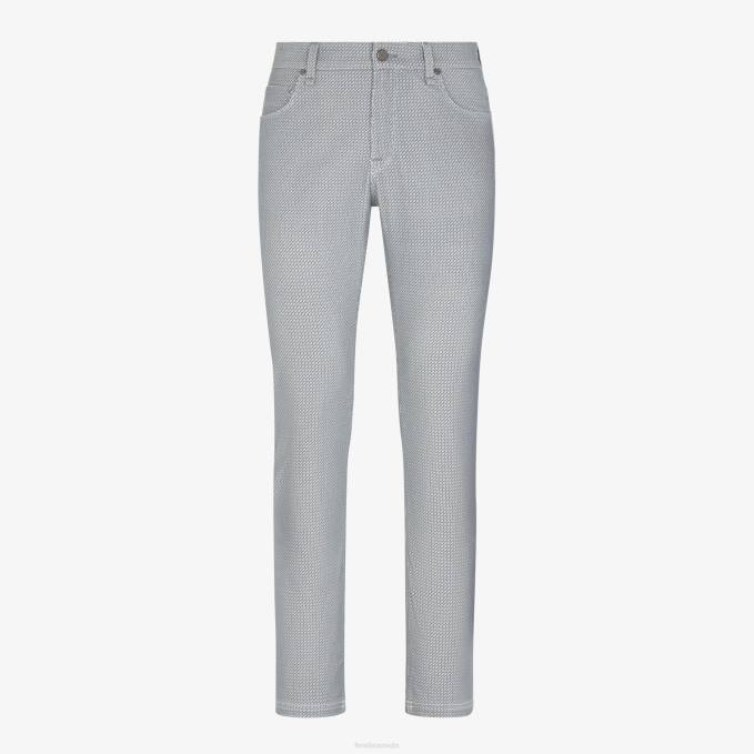 Men Denim Jeans Gray Fendi Apparel 6RHH2126