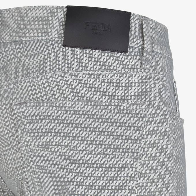 Men Denim Jeans Gray Fendi Apparel 6RHH2126