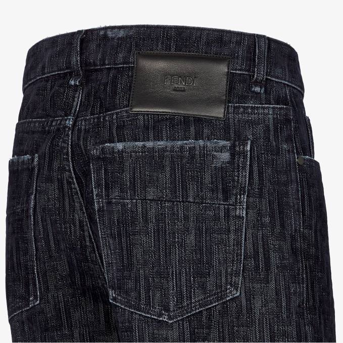 Men Denim Pants Blue Fendi Apparel 6RHH1905