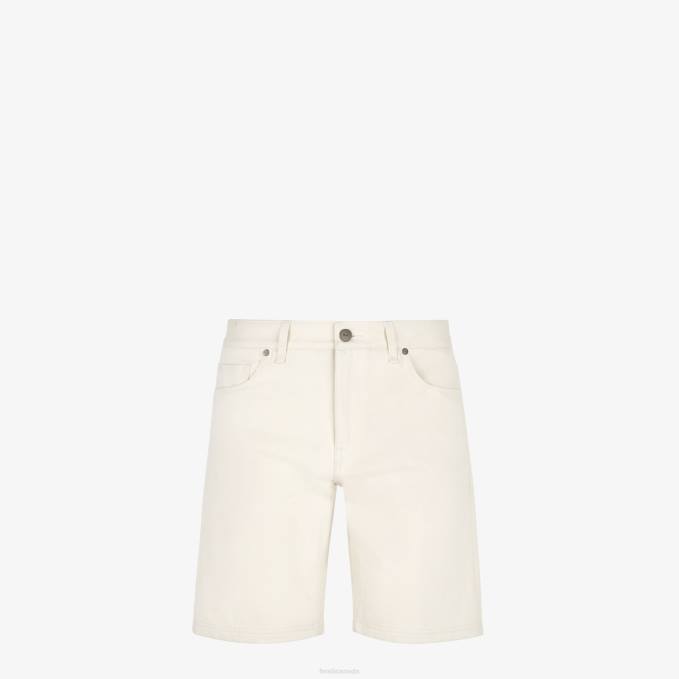 Men Denim Pants White Fendi Apparel 6RHH2135