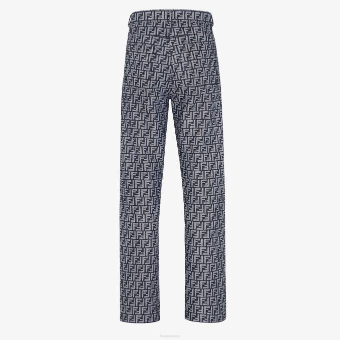 Men FF Denim Pants Blue Fendi Apparel 6RHH2040