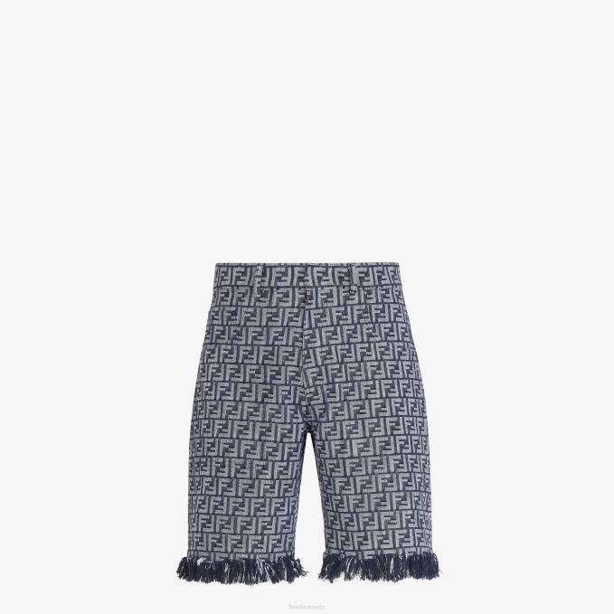 Men FF Denim Pants Blue Fendi Apparel 6RHH2042