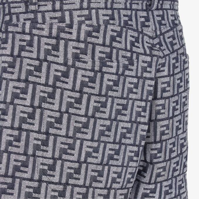 Men FF Denim Pants Blue Fendi Apparel 6RHH2042