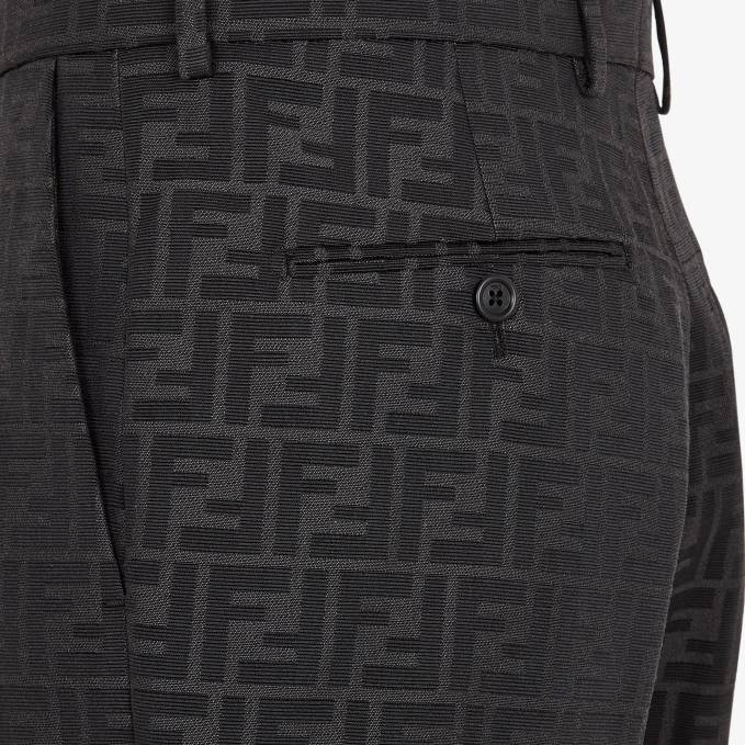 Men Fabric Pants Black Fendi Apparel 6RHH2133
