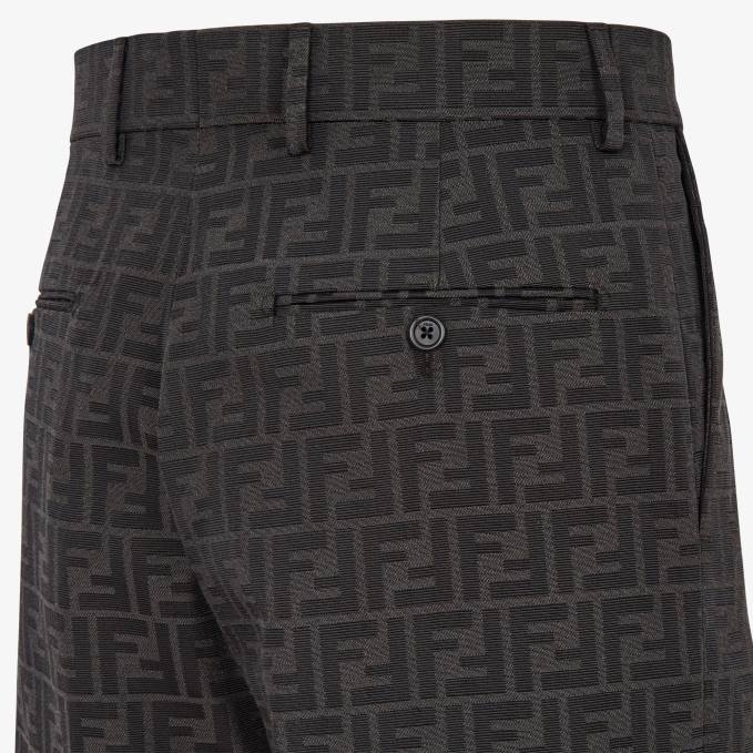 Men Fabric Pants Black Fendi Apparel 6RHH2200