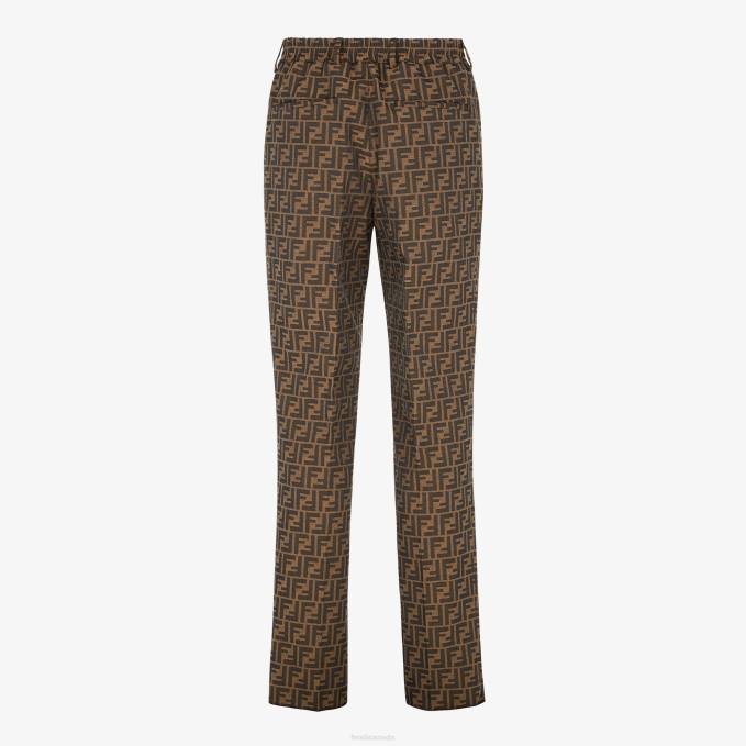 Men Fabric Pants Brown Fendi Apparel 6RHH2063