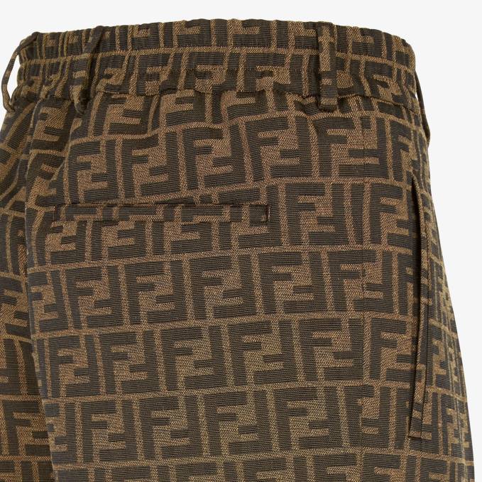 Men Fabric Pants Brown Fendi Apparel 6RHH2063