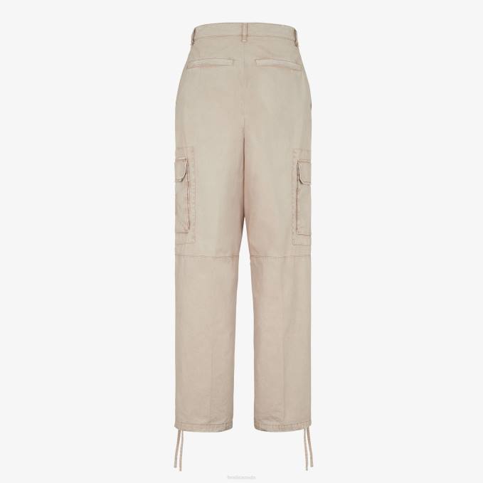 Men Gabardine Trousers Beige Fendi Apparel 6RHH1931
