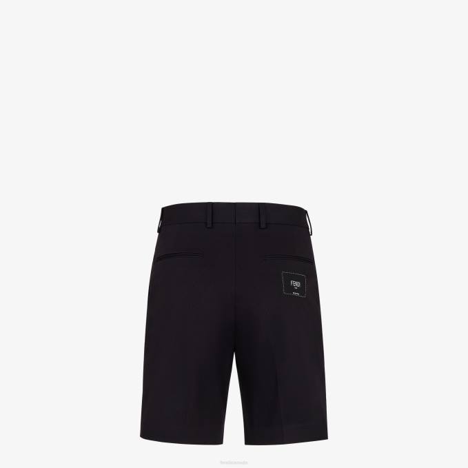 Men Gabardine Trousers Black Fendi Apparel 6RHH2144