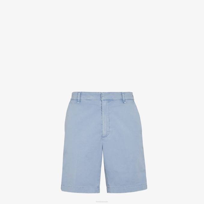 Men Gabardine Trousers Light blue Fendi Apparel 6RHH1961