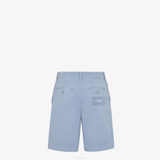 Men Gabardine Trousers Light blue Fendi Apparel 6RHH1961
