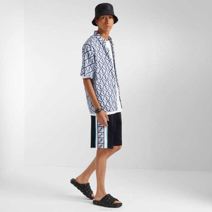 Men Jersey Pants Blue Fendi Apparel 6RHH2017