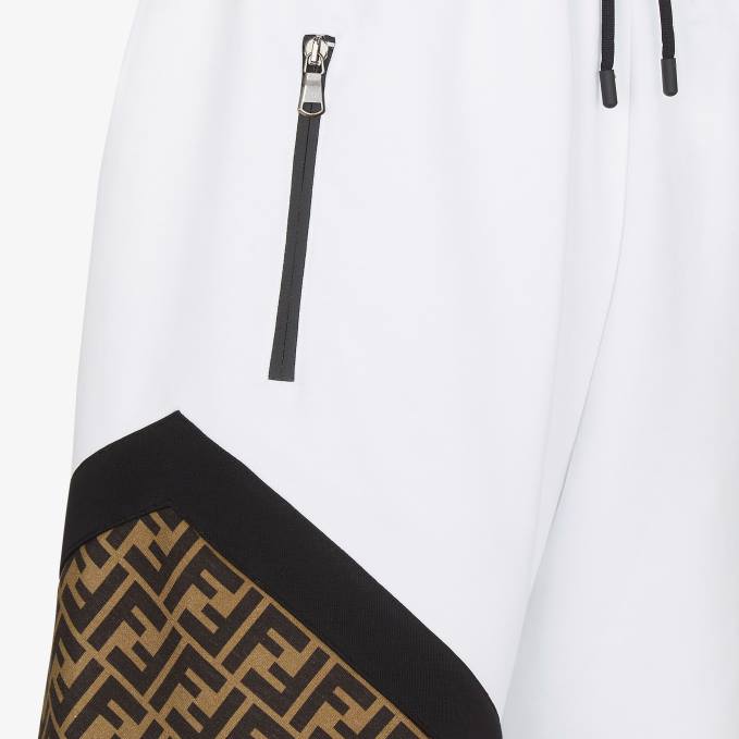 Men Jersey Pants White Fendi Apparel 6RHH1991
