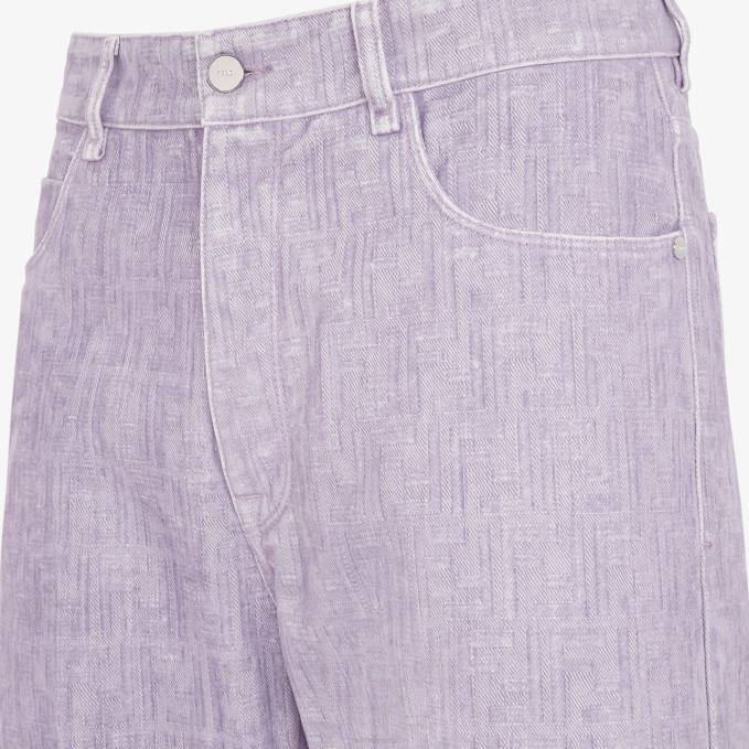 Men Lilac Denim Pants Purple Fendi Apparel 6RHH2188