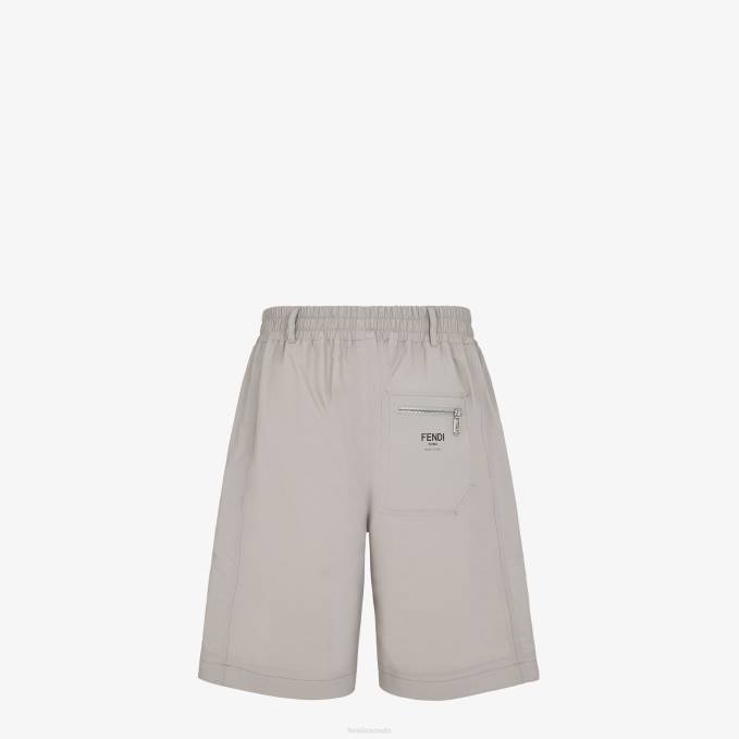 Men Linen Trousers Gray Fendi Apparel 6RHH1927