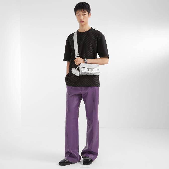 Men Plonge Leather Pants Purple Fendi Apparel 6RHH1913