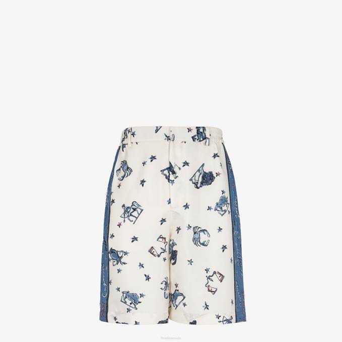 Men Silk Trousers Multicolor Fendi Apparel 6RHH1954