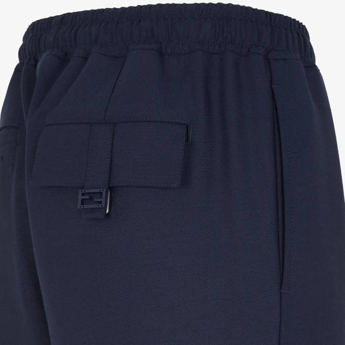 Men Wool Pants Blue Fendi Apparel 6RHH2094