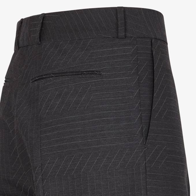 Men Wool Pants Gray Fendi Apparel 6RHH2187