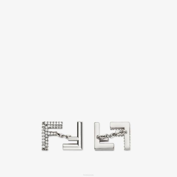 Men Metal Cufflinks Silver Fendi Jewelry 6RHH2735