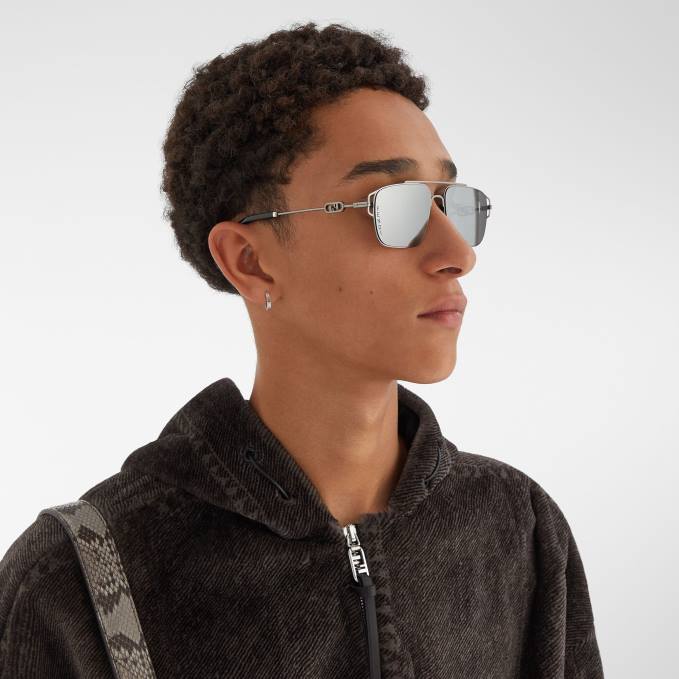 Men Earring Silver Fendi Jewelry 6RHH2717