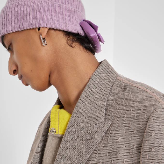 Men Earring Silver Fendi Jewelry 6RHH2731