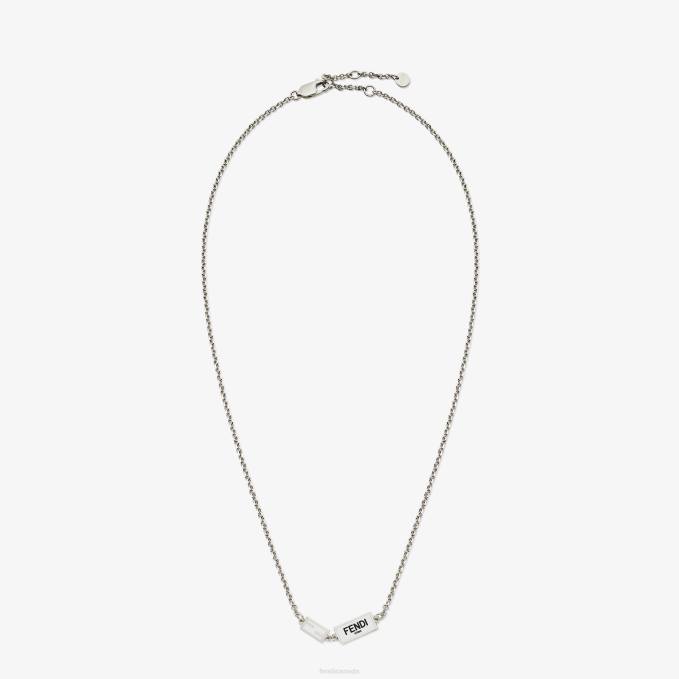 Men Metal Necklace Silver Fendi Jewelry 6RHH2703