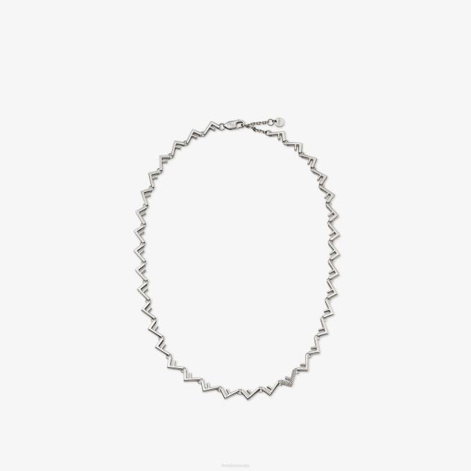 Men Metal Necklace Silver Fendi Jewelry 6RHH2738